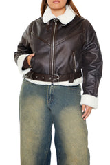 Plus Size Faux Leather Moto Jacket - Forever 21