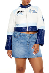 Plus Size Flaming Heart Moto Jacket - Forever 21