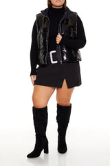 Plus Size Sequin Zip-Up Vest - Forever 21