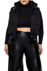 Plus Size Hooded Puffer Vest - Forever 21