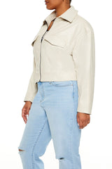 Plus Size Faux Leather Jacket - Forever 21