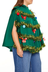 Plus Size Christmas Tree Poncho - Forever 21