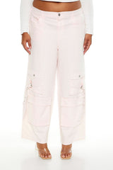 Plus Size Velvet Cargo Pants - Forever 21