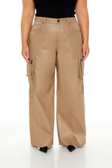 Plus Size Metallic Cargo Pants - Forever 21