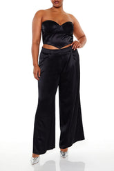 Plus Size Satin Trouser Pants - Forever 21