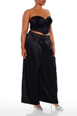 Plus Size Satin Trouser Pants - Forever 21