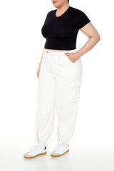 Plus Size High-Rise Cargo Joggers - Forever 21