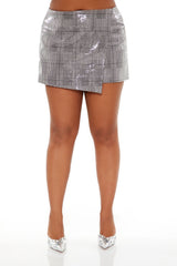 Plus Size Sequin Plaid Mini Skort - Forever 21