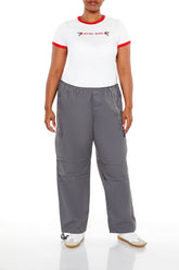 Plus Size Twill Cargo Wallet Chain Pants - Forever 21