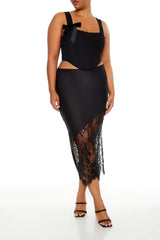 Plus Size Eyelash Lace Midi Skirt - Forever 21