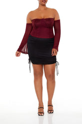 Plus Size Drawstring Mini Skirt - Forever 21