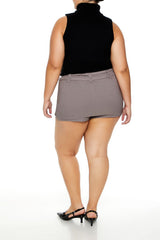 Plus Size Pinstriped Micro Mini Skort - Forever 21
