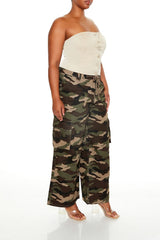 Plus Size Camo Print Fleece Sweatpants - Forever 21