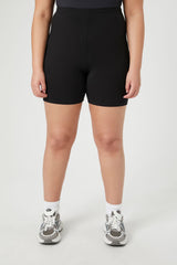 Plus Size Cotton Biker Shorts - Forever 21