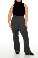 Plus Size Sweater-Knit Flare Pants - Forever 21