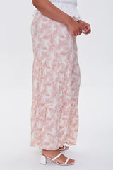 Plus Size Leaf Print Wide-Leg Pants - Forever 21