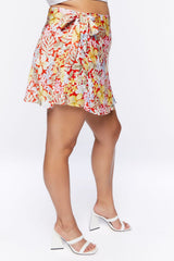 Plus Size Tropical Floral Print Mini Skirt - Forever 21