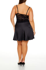 Plus Size Satin Mini Skirt - Forever 21