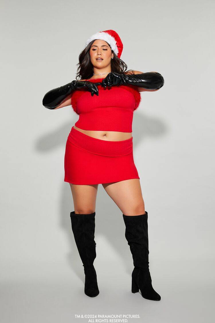 Plus Size Mean Girls Foldover Mini Skirt - Forever 21