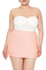 Plus Size Twill Mini Skirt - Forever 21