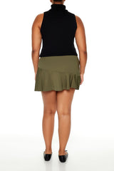 Plus Size Ponte Pleated Mini Skort - Forever 21