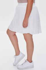 Plus Size Tiered Buttoned Mini Skirt - Forever 21