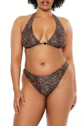 Plus Size Zebra Halter Bikini Top - Forever 21