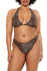 Plus Size Zebra Halter Bikini Top - Forever 21