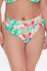 Plus Size Tropical Print Bikini Bottoms - Forever 21