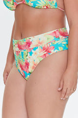 Plus Size Tropical Print Bikini Bottoms - Forever 21