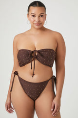 Plus Size Studded Bikini Bottoms - Forever 21