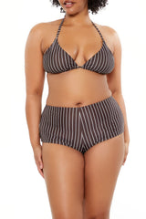 Plus Size Pinstriped Bikini Bottoms - Forever 21