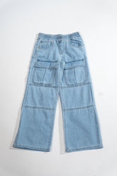 Kids Wide-Leg Utility Denim Pants - Forever 21