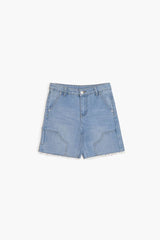 Girls Frayed Denim Shorts (Kids) - Forever 21