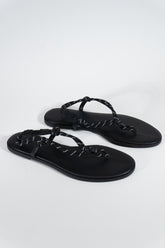 Braided Strap Faux Leather Flip-Flops - Forever 21