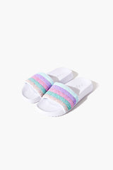 Girls Striped Sequin Slides (Kids) - Forever 21