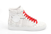 Leather Newsprint Hightop Sneakers - Forever 21