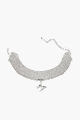 Rhinestone Butterfly Choker Necklace - Forever 21