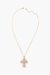 Rhinestone Cross Pendant Necklace - Forever 21