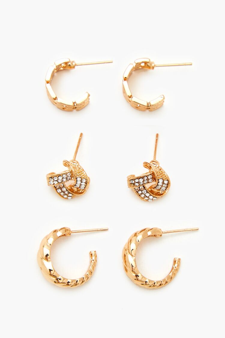 Twisted Stud & Hoop Earring Set - Forever 21