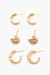 Twisted Stud & Hoop Earring Set - Forever 21