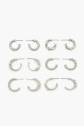 Twisted Rhinestone Hoop Earring Set - Forever 21