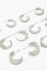 Twisted Rhinestone Hoop Earring Set - Forever 21
