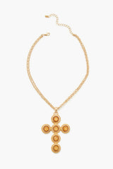 Layered Faux Gem Cross Necklace - Forever 21