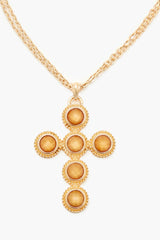 Layered Faux Gem Cross Necklace - Forever 21