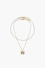 Butterfly & Bead Necklace Set - Forever 21
