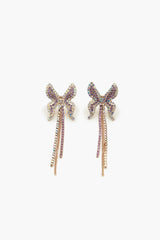 Rhinestone Butterfly Drop Earrings - Forever 21