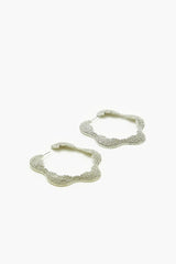 Rhinestone Floral Hoop Earrings - Forever 21