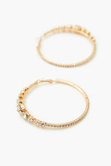 Rhinestone Omega Hoop Earrings - Forever 21