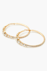 Rhinestone Omega Hoop Earrings - Forever 21